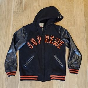Vintage Leather & Wool Supreme Varsity / Band Jacket